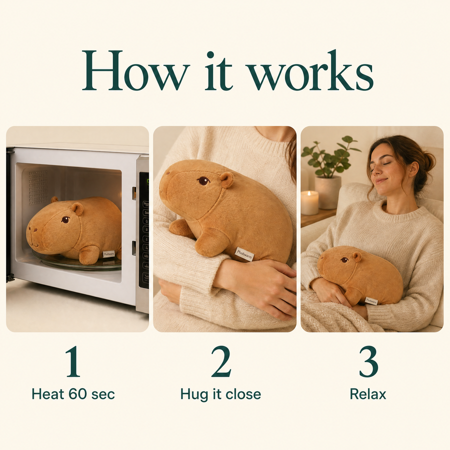 Cappy the Capybara, heatable weighted plush by Plushwarm