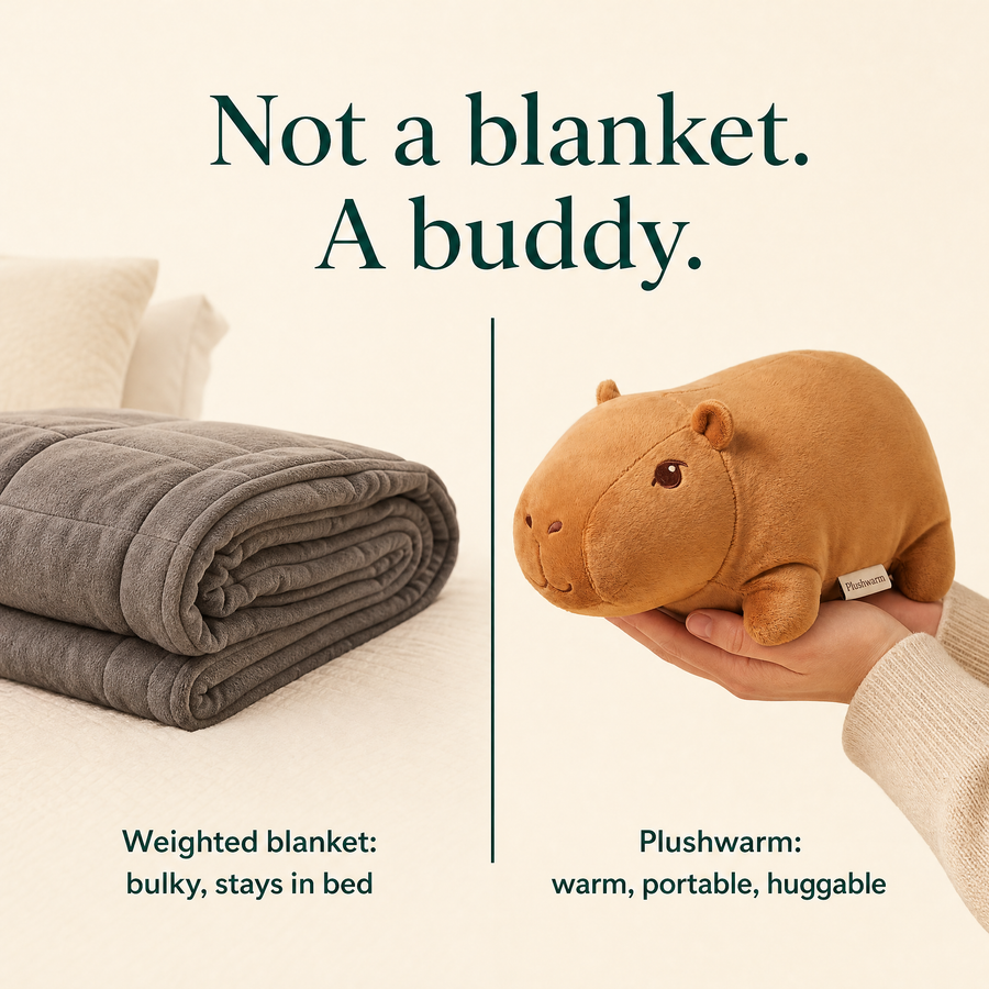 Cappy the Capybara, heatable weighted plush by Plushwarm