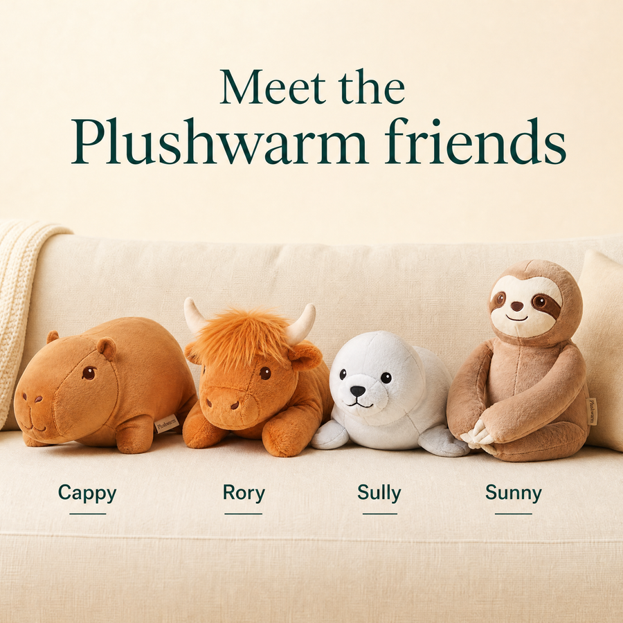 Sunny the Sloth, heatable weighted plush by Plushwarm