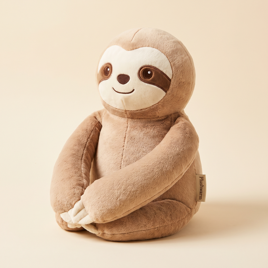 Sunny the Sloth, heatable weighted plush by Plushwarm